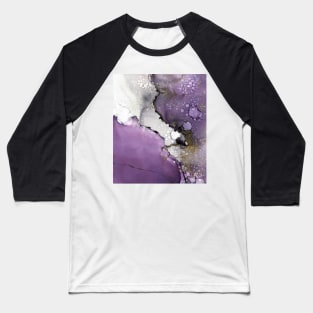 Grey and Purple Galaxy Art, Abstract Painting Baseball T-Shirt